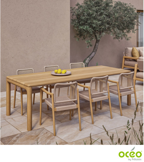 Table ECRINS 240 Coloris:Châssis Teck / Plateau Teck  Eco-participation :Prix de vente comprenant l' éco-participation de 6,94 €