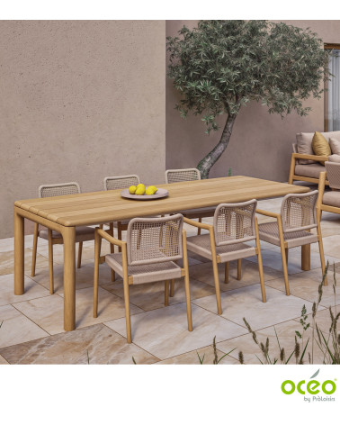 Table ECRINS 240 Coloris:Châssis Teck / Plateau Teck  Eco-participation :Prix de vente comprenant l' éco-participation de 6,94 €