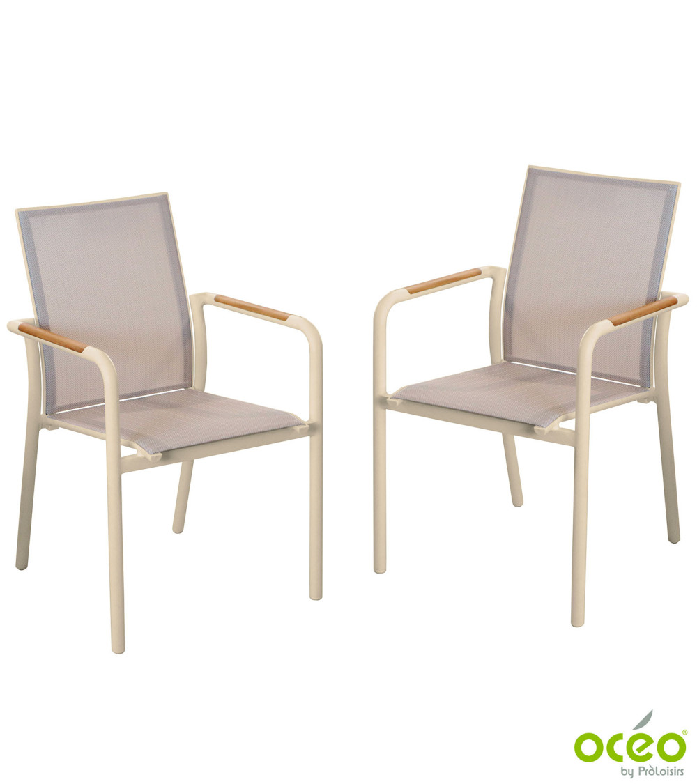 Fauteuil AROHA Coloris:Châssis Crème / Assise Chevron crème  Eco-participation :Prix de vente comprenant l' éco-participation de