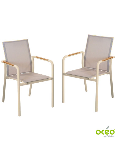 Fauteuil AROHA Coloris:Châssis Crème / Assise Chevron crème  Eco-participation :Prix de vente comprenant l' éco-participation de