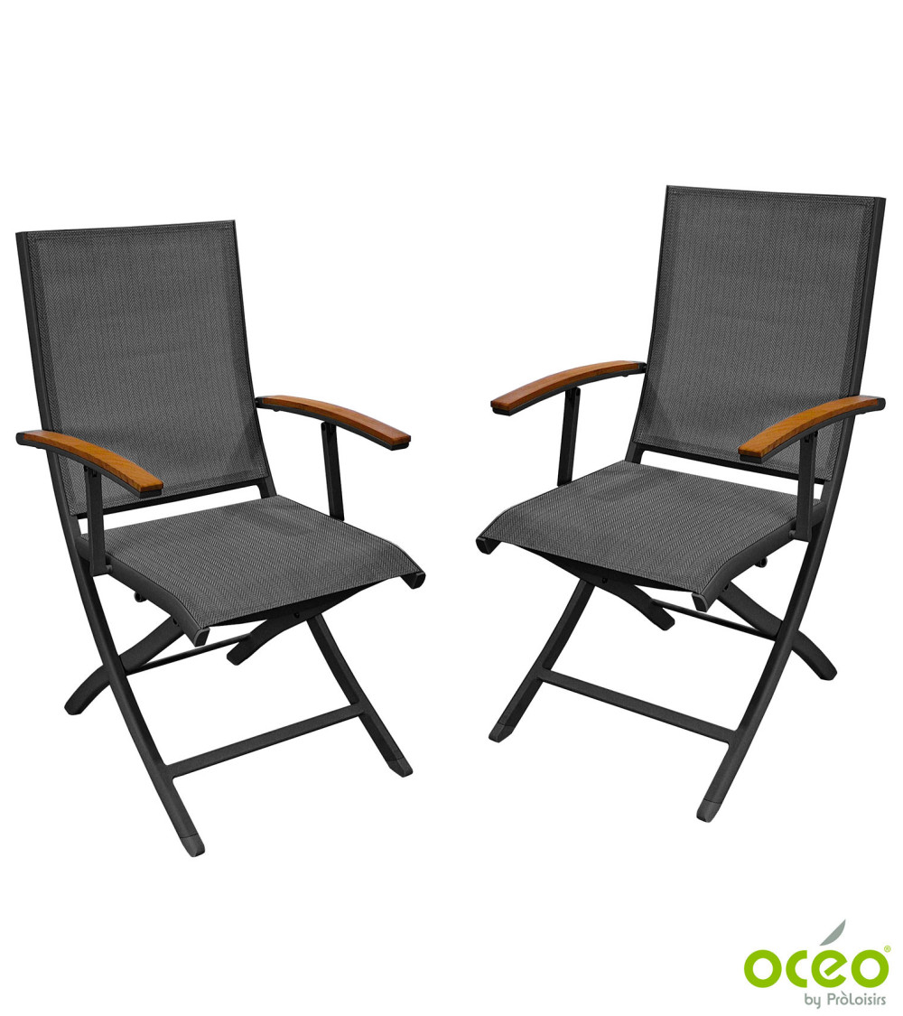 Fauteuil pliant TREVISE Coloris:Châssis Graphite / Assise Graphite  Eco-participation :Prix de vente comprenant l' éco-participa