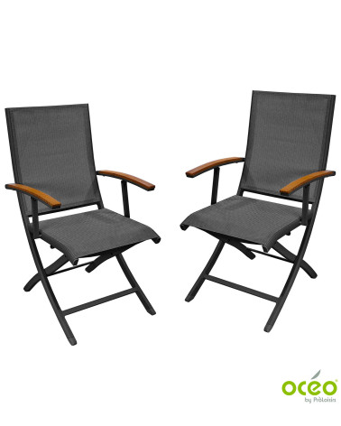 Fauteuil pliant TREVISE Coloris:Châssis Graphite / Assise Graphite  Eco-participation :Prix de vente comprenant l' éco-participa