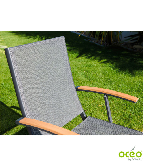 Fauteuil pliant TREVISE Coloris:Châssis Graphite / Assise Graphite  Eco-participation :Prix de vente comprenant l' éco-participa