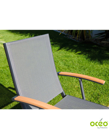Fauteuil pliant TREVISE Coloris:Châssis Graphite / Assise Graphite  Eco-participation :Prix de vente comprenant l' éco-participa