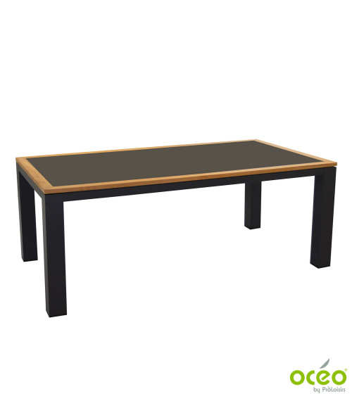 Table TORINO 232 plateau Kedra® Teck FSC® Coloris:Châssis Graphite/Plateau Kedra® Black B.  Eco-participation :Prix de vente com