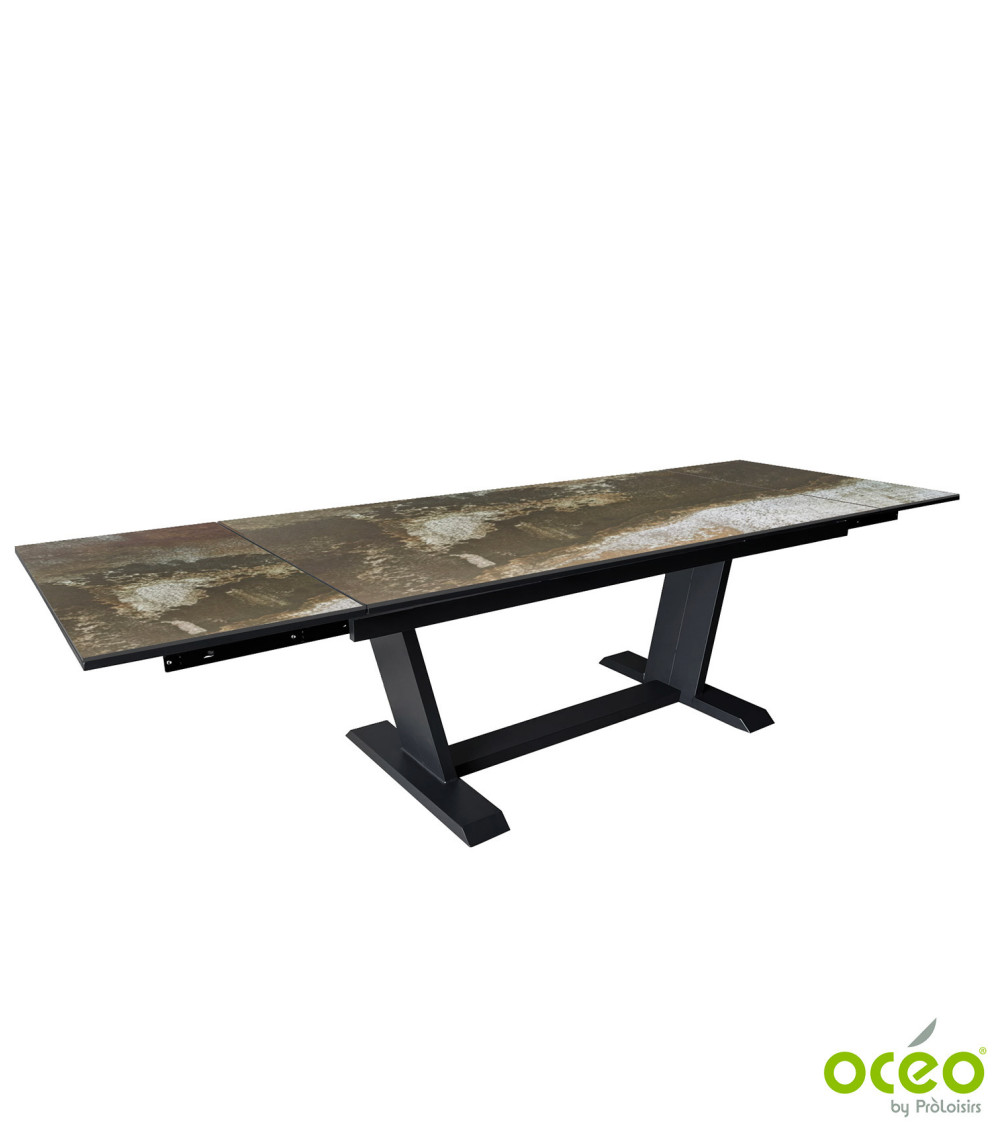 Table AMBER 180/230/280 Plateau Dekton® Coloris:Châssis Graphite/Plateau Dekton® Trilium  Eco-participation :Prix de vente compr