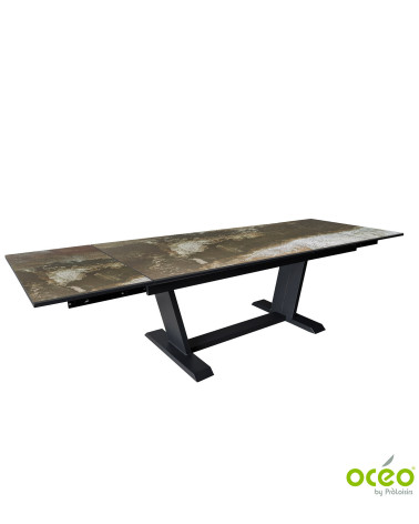 Table AMBER 180/230/280 Plateau Dekton® Coloris:Châssis Graphite/Plateau Dekton® Trilium  Eco-participation :Prix de vente compr