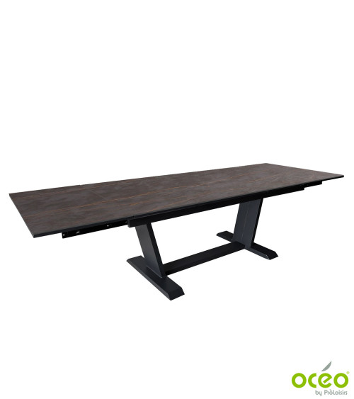 Table AMBER 180/230/280 Plateau Dekton® Coloris:Châssis Graphite/Plateau Dekton® Laurent  Eco-participation :Prix de vente compr