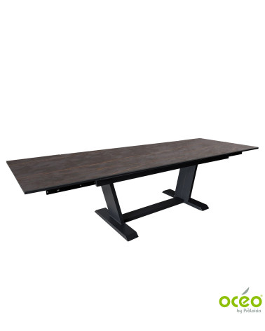 Table AMBER 180/230/280 Plateau Dekton® Coloris:Châssis Graphite/Plateau Dekton® Laurent  Eco-participation :Prix de vente compr