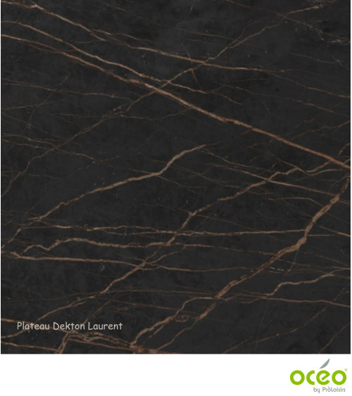 Table AMBER 180/230/280 Plateau Dekton® Coloris:Châssis Graphite/Plateau Dekton® Laurent  Eco-participation :Prix de vente compr