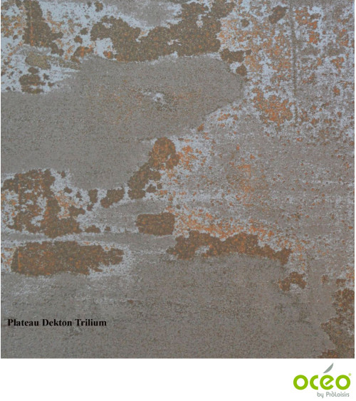 Table AMBER 180/230/280 Plateau Dekton® Coloris:Châssis Graphite/Plateau Dekton® Trilium  Eco-participation :Prix de vente compr