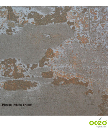 Table AMBER 180/230/280 Plateau Dekton® Coloris:Châssis Graphite/Plateau Dekton® Trilium  Eco-participation :Prix de vente compr