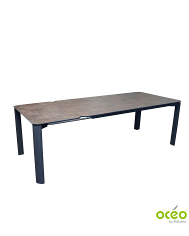 Table DOELAN II 180/240 plateau HPL Coloris:Châssis Graphite/Plateau Fundermax® Bambou  Eco-participation :Prix de vente compren