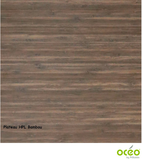 Table DOELAN II 180/240 plateau HPL Coloris:Châssis Graphite/Plateau Fundermax® Bambou  Eco-participation :Prix de vente compren