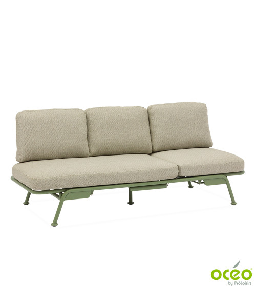 Sofa SUNSET Coloris:Châssis Amande / Coussin chiné gris  Eco-participation :Prix de vente comprenant l' éco-participation de 10,