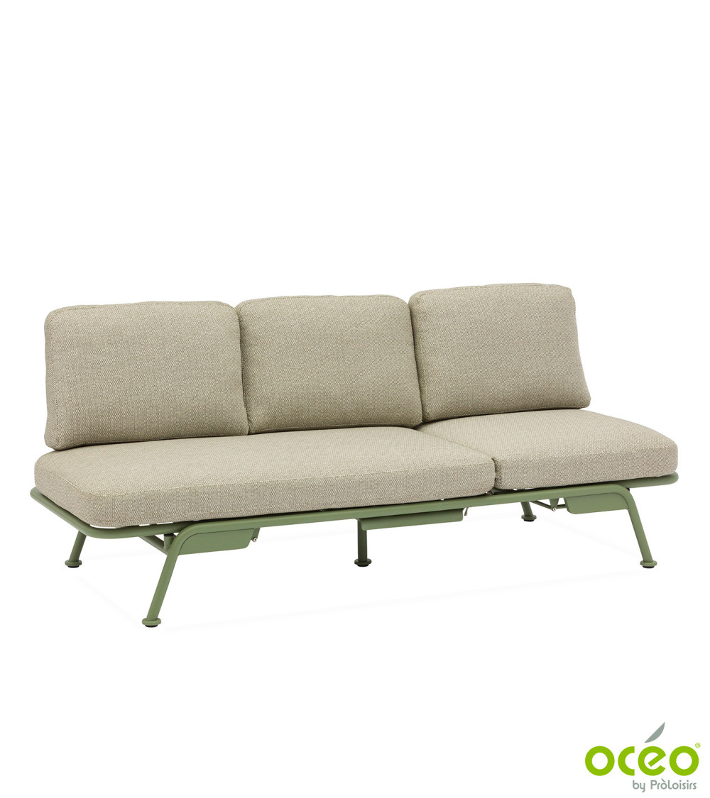 Sofa SUNSET Coloris:Châssis Amande / Coussin chiné gris  Eco-participation :Prix de vente comprenant l' éco-participation de 10,