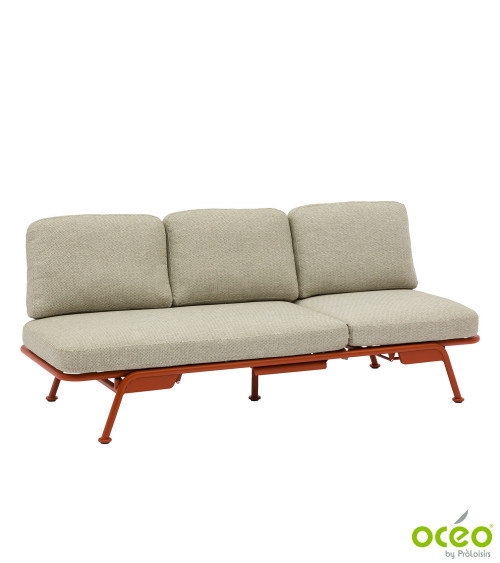 Sofa SUNSET Coloris:Châssis Terra Cotta / Coussin chiné gris  Eco-participation :Prix de vente comprenant l' éco-participation d