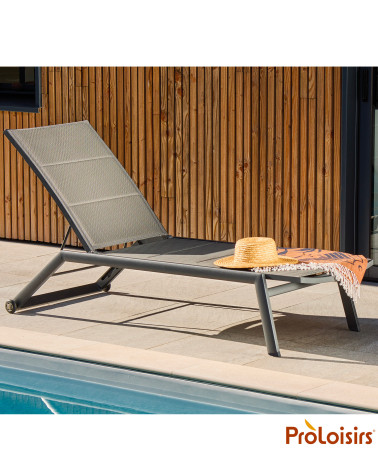 Lit PALMA Coloris:Châssis Graphite / Assise Chevron noir  Eco-participation :Prix de vente comprenant l' éco-participation de 1,