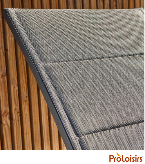 Lit PALMA Coloris:Châssis Graphite / Assise Chevron noir  Eco-participation :Prix de vente comprenant l' éco-participation de 1,