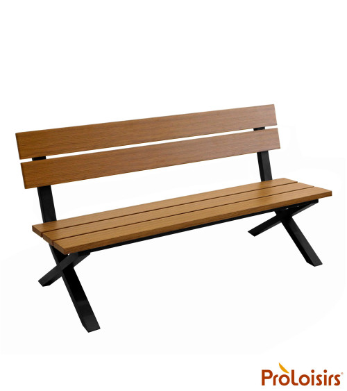 Banc CROSSWAY HEAT Coloris:Châssis Graphite / Assise Chêne  Eco-participation :Prix de vente comprenant l' éco-participation de 