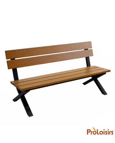 Banc CROSSWAY HEAT Coloris:Châssis Graphite / Assise Chêne  Eco-participation :Prix de vente comprenant l' éco-participation de 