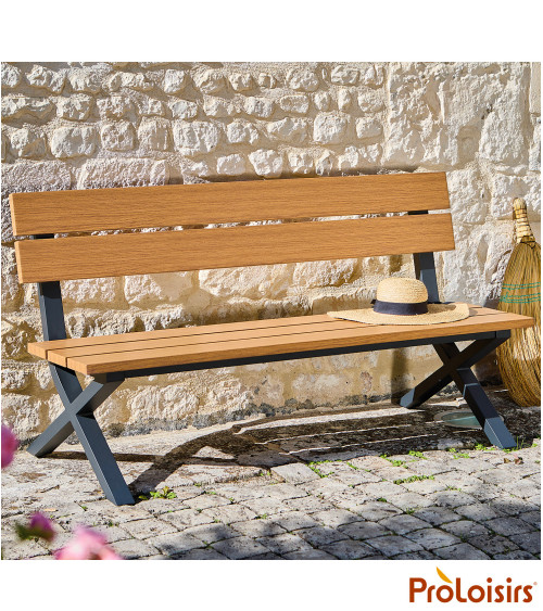 Banc CROSSWAY HEAT Coloris:Châssis Graphite / Assise Chêne  Eco-participation :Prix de vente comprenant l' éco-participation de 