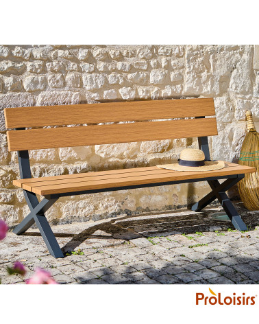Banc CROSSWAY HEAT Coloris:Châssis Graphite / Assise Chêne  Eco-participation :Prix de vente comprenant l' éco-participation de 
