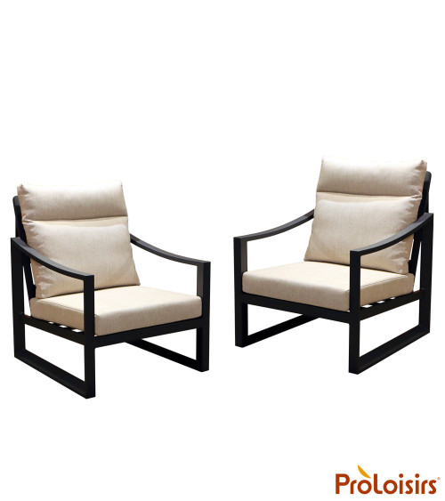 Fauteuil détente PRADO Coloris:Châssis Graphite / Assise Beige  Eco-participation :Prix de vente comprenant l' éco-participation