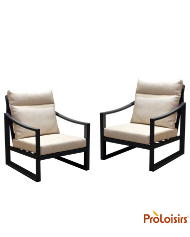 Fauteuil détente PRADO Coloris:Châssis Graphite / Assise Beige  Eco-participation :Prix de vente comprenant l' éco-participation