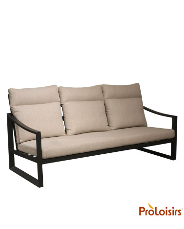 Canapé PRADO 3 places Coloris:Châssis Graphite / Assise Beige  Eco-participation :Prix de vente comprenant l' éco-participation 