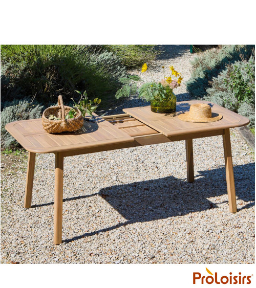 Table MONACO 160/210 Coloris:Châssis Acacia/Plateau Acacia  Eco-participation :Prix de vente comprenant l' éco-participation de 