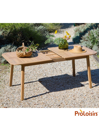 Table MONACO 160/210 Coloris:Châssis Acacia/Plateau Acacia  Eco-participation :Prix de vente comprenant l' éco-participation de 