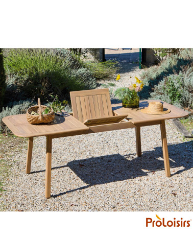 Table MONACO 160/210 Coloris:Châssis Acacia/Plateau Acacia  Eco-participation :Prix de vente comprenant l' éco-participation de 