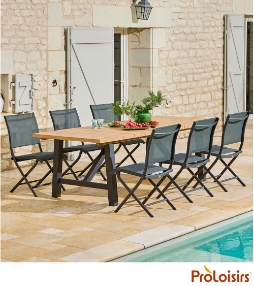 Table VANCOUVER 240 plateau Eucalyptus FSC® Coloris:Châssis Graphite / Plateau Eucalyptus FSC®   Eco-participation :Prix de vent