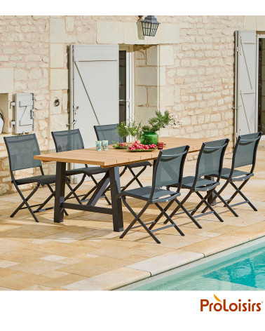Table VANCOUVER 240 plateau Eucalyptus FSC® Coloris:Châssis Graphite / Plateau Eucalyptus FSC®   Eco-participation :Prix de vent