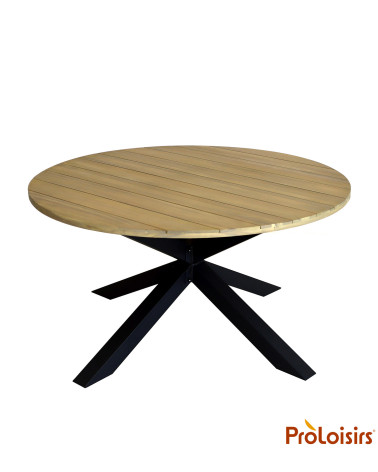 Table ronde ORIANE 140 plateau acacia FSC® Coloris:Châssis Graphite / Plateau Acacia FSC®   Eco-participation :Prix de vente com