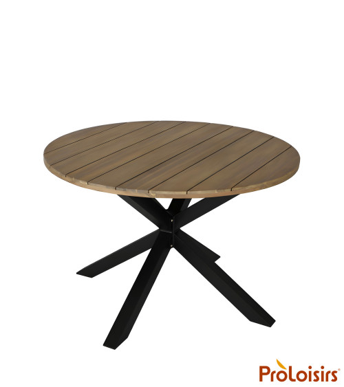 Table ORIANE 112 plateau acacia FSC® Coloris:Châssis Graphite / Plateau Acacia FSC®   Eco-participation :Prix de vente comprenan