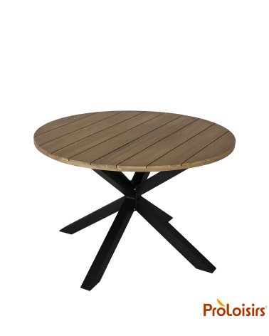 Table ORIANE 112 plateau acacia FSC® Coloris:Châssis Graphite / Plateau Acacia FSC®   Eco-participation :Prix de vente comprenan