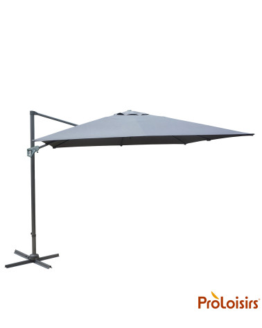 Parasol déporté NH 3x3 orientable Coloris:Mât Grey / Toile Grise  Eco-participation :Prix de vente comprenant l' éco-participati