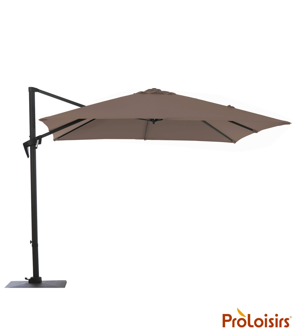 Parasol déporté ROMA 3x3 Coloris:Mât Grey / Toile Taupe  Eco-participation :Prix de vente comprenant l' éco-participation de 0,1