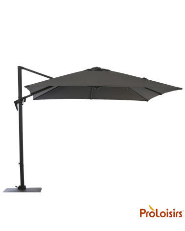 Parasol déporté ROMA 3x3 Coloris:Mât Grey / Toile Gris  Eco-participation :Prix de vente comprenant l' éco-participation de 0,11