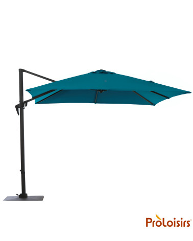 Parasol déporté ROMA 3x3 Coloris:Mât Grey / Toile Bleu  Eco-participation :Prix de vente comprenant l' éco-participation de 0,11