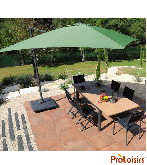Parasol déporté ROMA 3x3 Coloris:Mât Grey / Toile Amande  Eco-participation :Prix de vente comprenant l' éco-participation de 0,