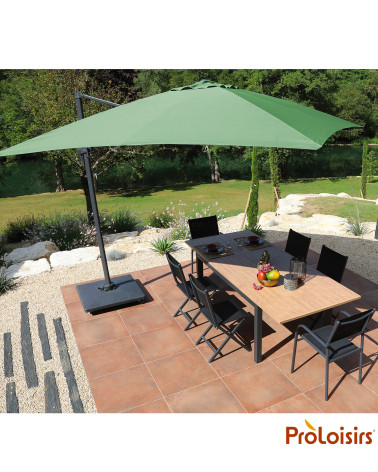 Parasol déporté ROMA 3x3 Coloris:Mât Grey / Toile Amande  Eco-participation :Prix de vente comprenant l' éco-participation de 0,