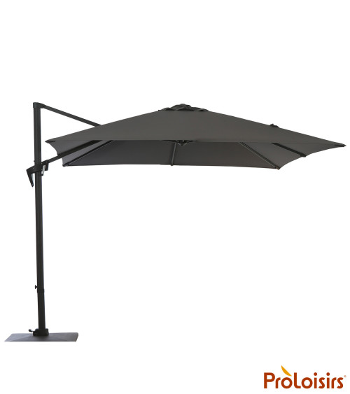 Parasol déporté ROMA 3x4 Coloris:Mât Grey / Toile Gris  Eco-participation :Prix de vente comprenant l' éco-participation de 0,11
