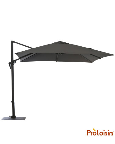 Parasol déporté ROMA 3x4 Coloris:Mât Grey / Toile Gris  Eco-participation :Prix de vente comprenant l' éco-participation de 0,11