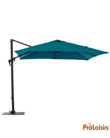 Parasol déporté ROMA 3x4 Coloris:Mât Grey / Toile Bleu  Eco-participation :Prix de vente comprenant l' éco-participation de 0,11