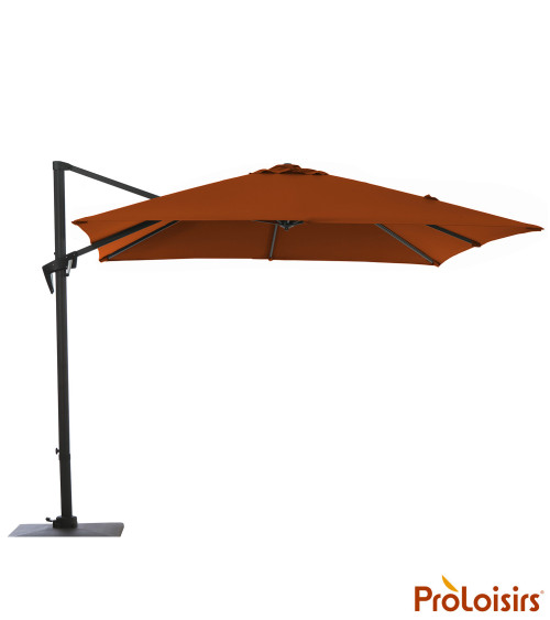 Parasol déporté ROMA 3x4 Coloris:Mât Grey / Toile Sienne  Eco-participation :Prix de vente comprenant l' éco-participation de 0,
