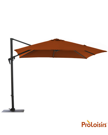 Parasol déporté ROMA 3x4 Coloris:Mât Grey / Toile Sienne  Eco-participation :Prix de vente comprenant l' éco-participation de 0,