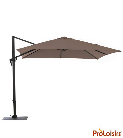 Parasol déporté ROMA 2,5x2,5 Coloris:Mât Grey / Toile Taupe  Eco-participation :Prix de vente comprenant l' éco-participation de